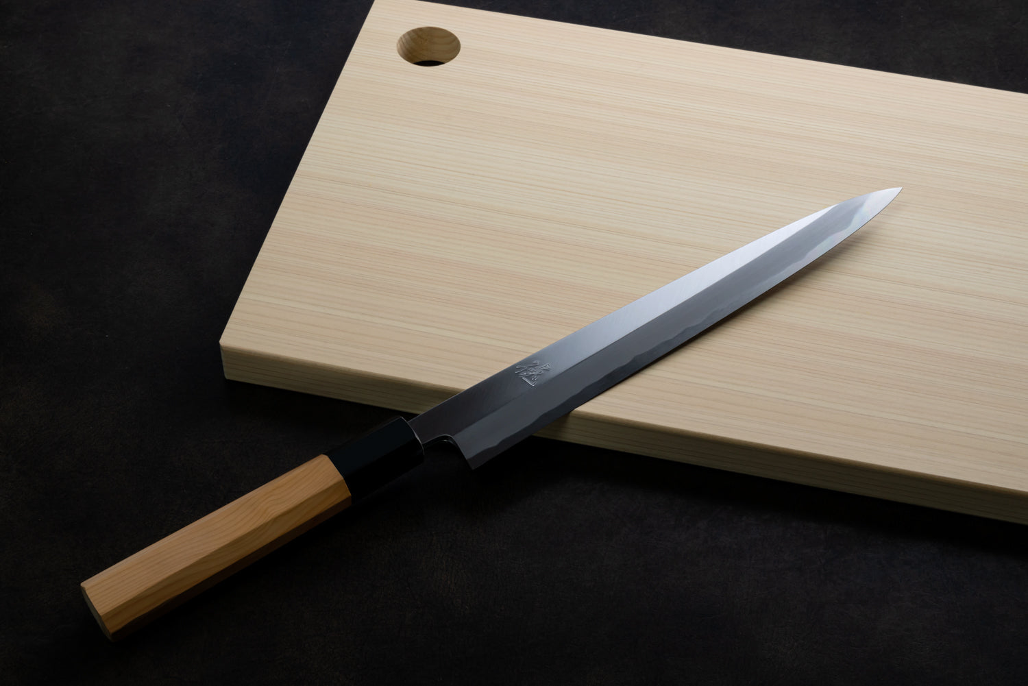 Japan Knife TOKU | Honkasumi Yanagiba knife White paper 2 steel blade Yew octagonal handle