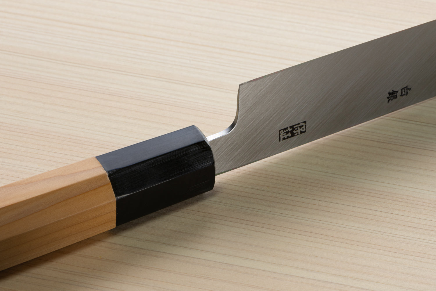 Japan Knife TOKU | Ginsan steel Yanagiba Knife Yew octagonal handle