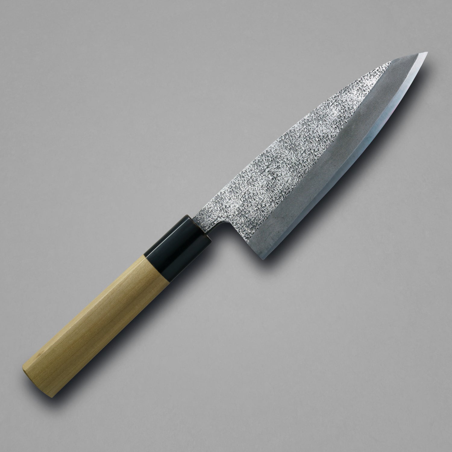 Houchou no Sakaitoku | Ajikiri Sakai Cutlery Shirogami #2 Hammered Finish Buffalo Horn Handle