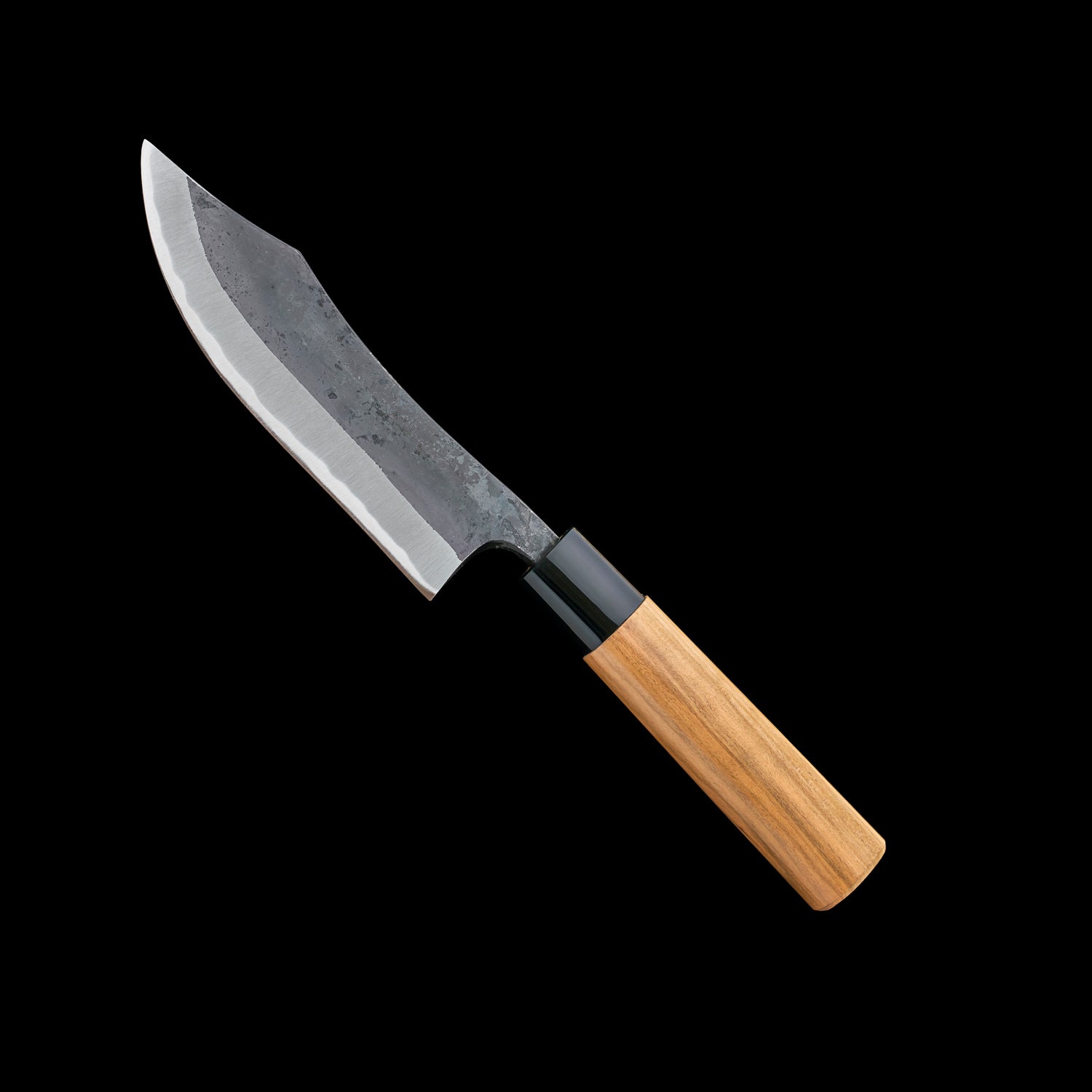 Japan Knife TOKU | Deer Filleting Seed Knife, Black Finish, White Steel, Cherry Blossom Handle