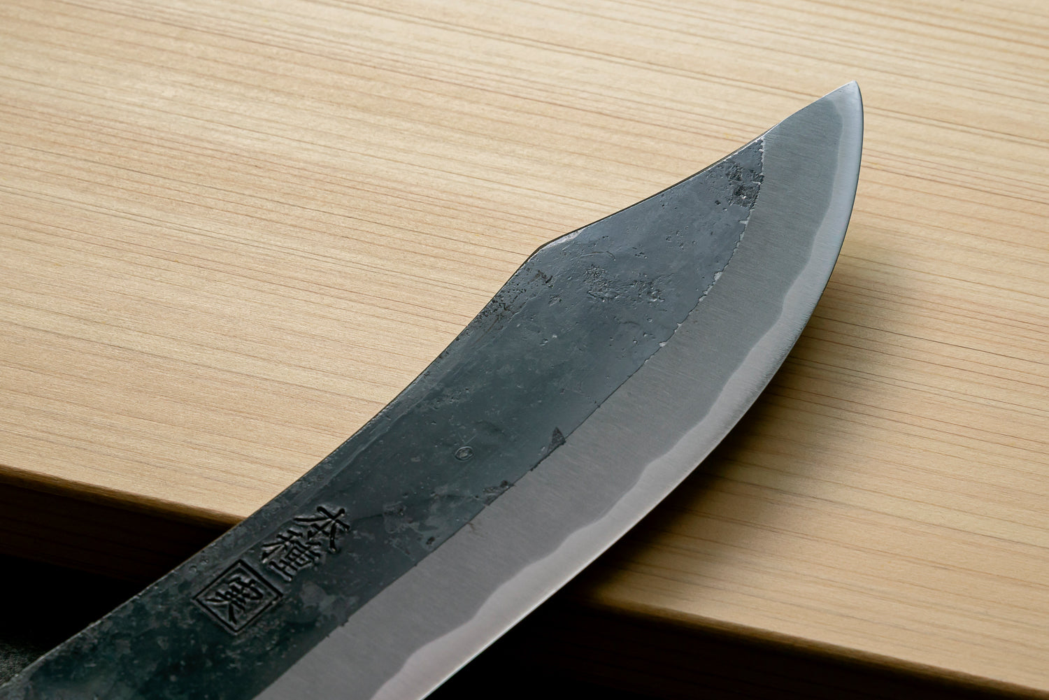 Japan Knife TOKU | Deer Filleting Seed Knife, Black Finish, White Steel, Cherry Blossom Handle