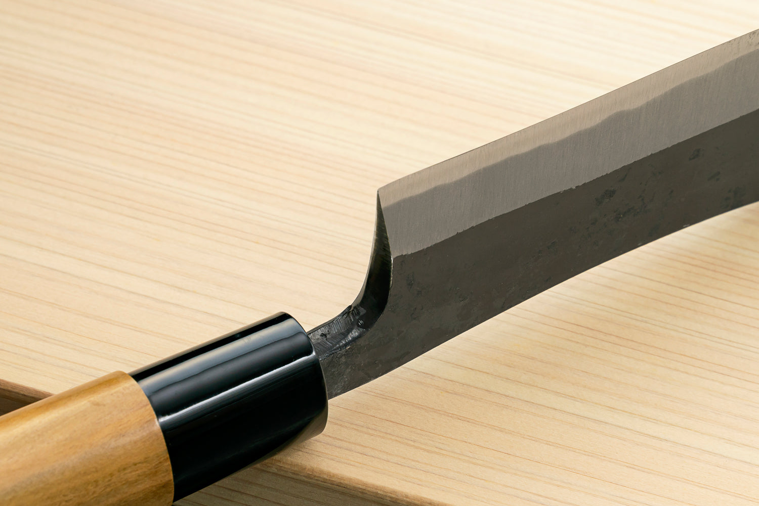 Japan Knife TOKU | Deer Filleting Seed Knife, Black Finish, White Steel, Cherry Blossom Handle