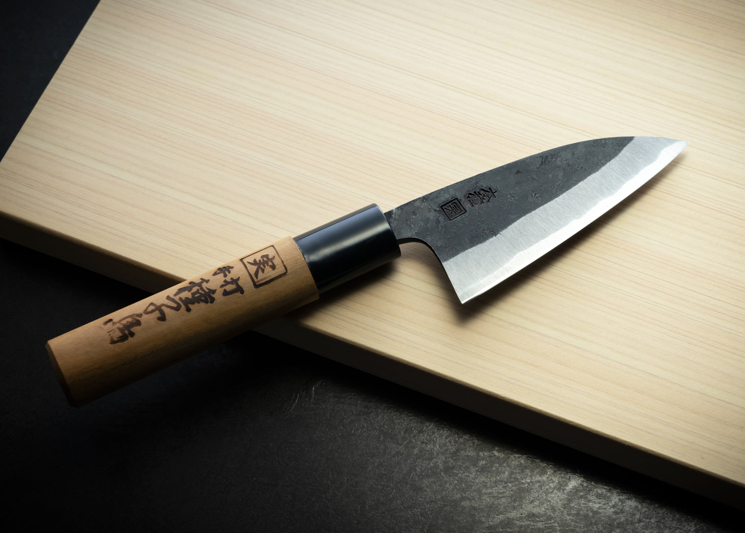 Japan Knife TOKU | Tanegashima Knife Aji-kiri knife White paper 1 steel blade Cherry Blossom handle