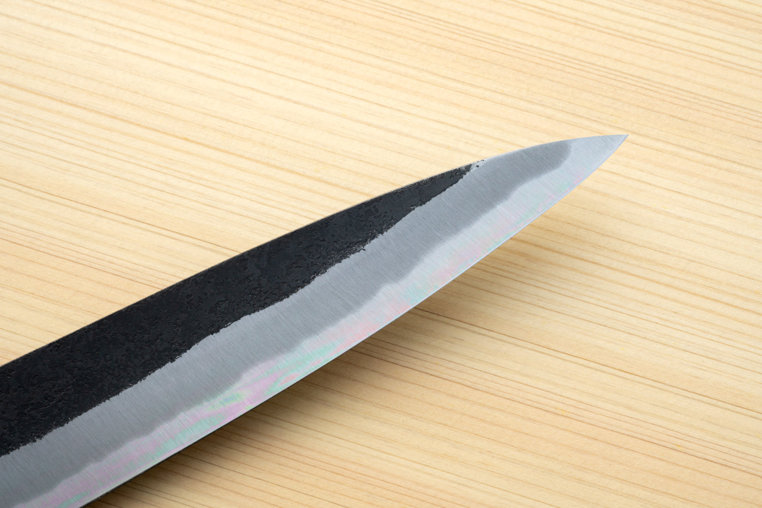Japan Knife TOKU | Yanagiba Knife, Tanega Knife, Black-finished, Blue Steel, Sakura Handle