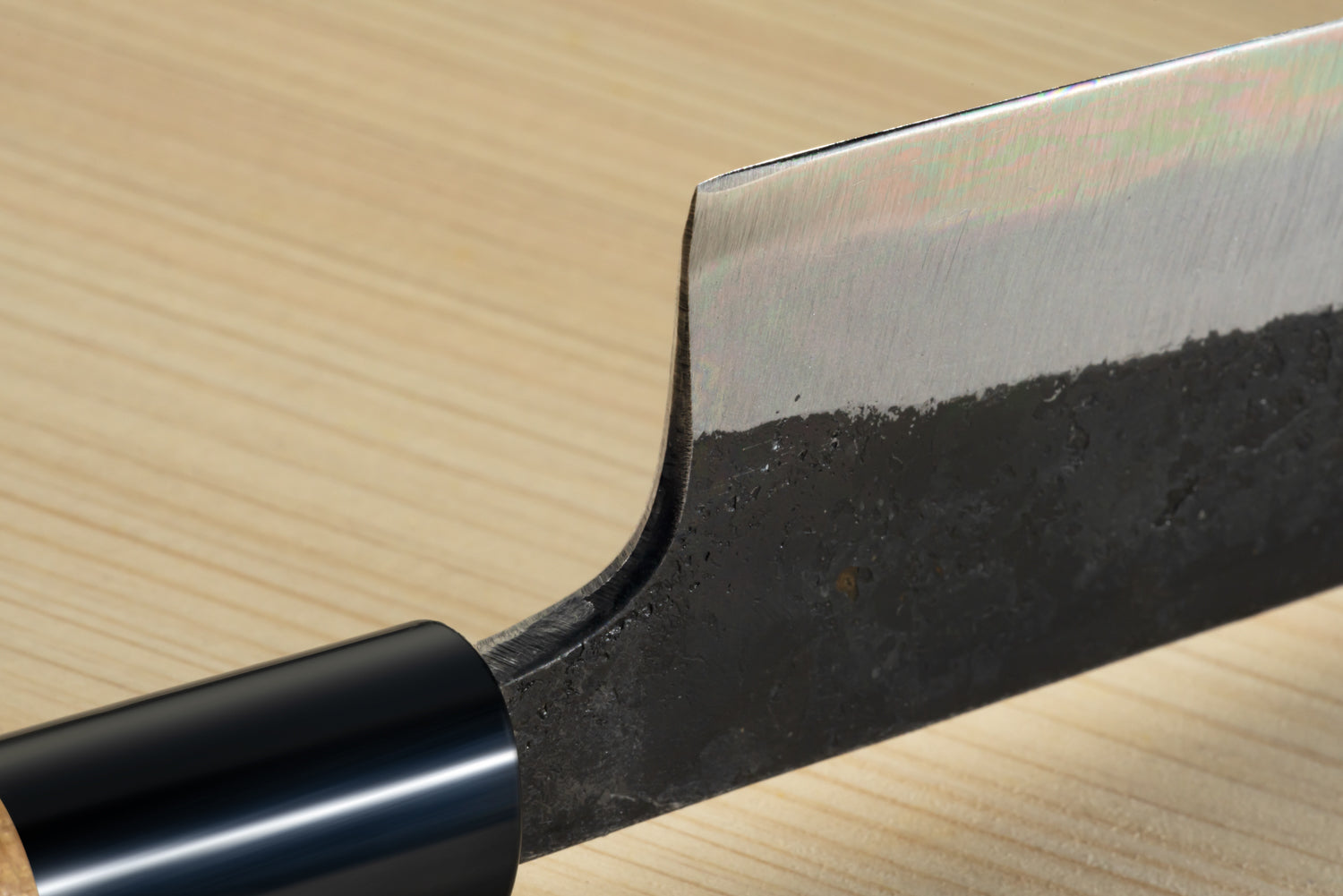 Japan Knife TOKU | Yanagiba Knife, Tanega Knife, Black-finished, Blue Steel, Sakura Handle