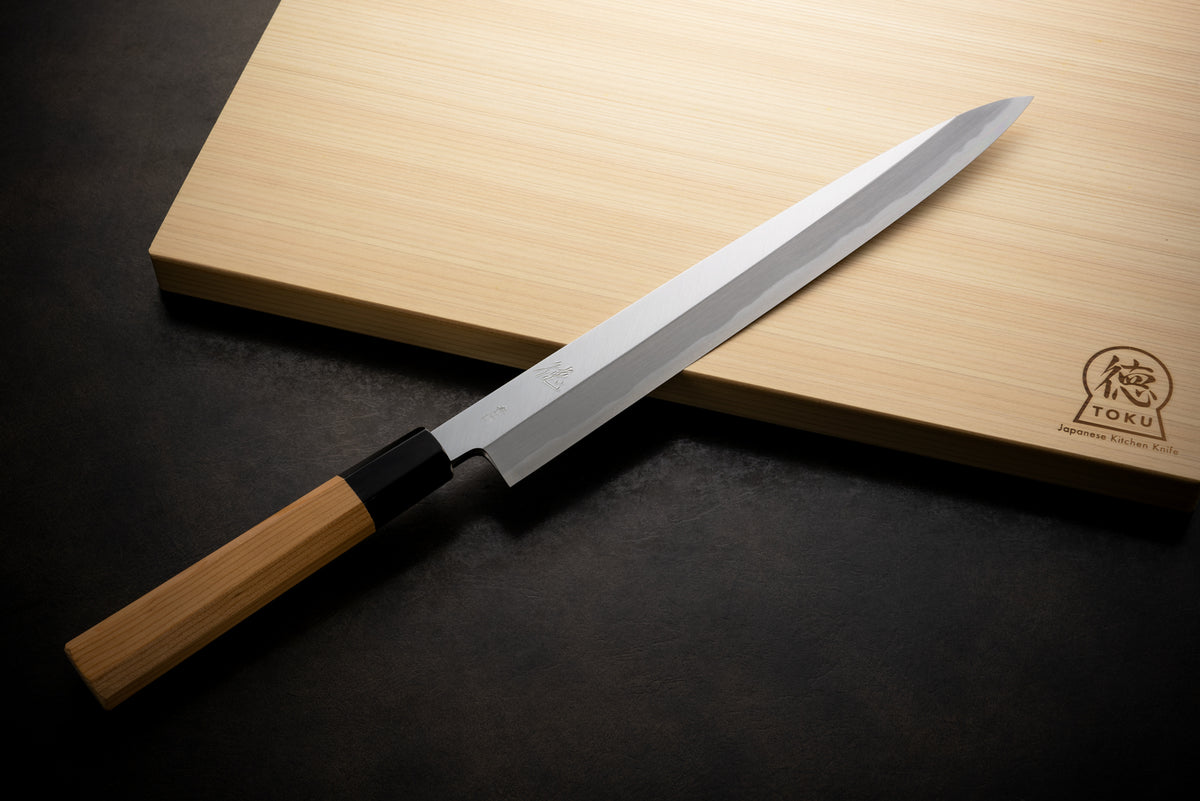 美品｜善三郎 出刃包丁 霞 五寸 別打 朴柄 KN02-A9445-2L1B