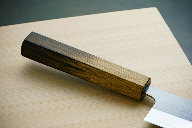 Santoku knife die steel baked lacquer handle